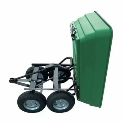 Top quality metal  4 wheel folding tipping garden trolley