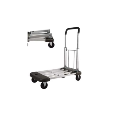 Foldable push cart aluminum adjustable length dolly with polyurethane mute wheel cart