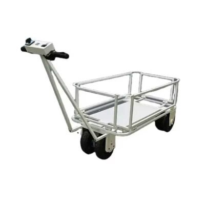 Heavy duty steel cargo electric trolley 4 wheel electric hand cart foldable outdoor garden  dump wagon