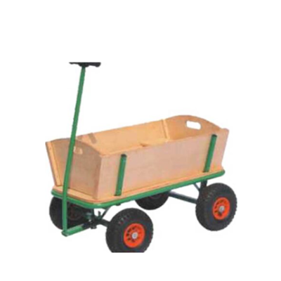Portable children's wood trailer Garden fertilization four wheel Wooden  tool trolley