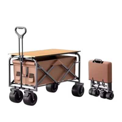 Multi Terrain Trailer Pull Outdoor Patio Garden Canvas Cart Folding Wagon Foldable Utility Trolley