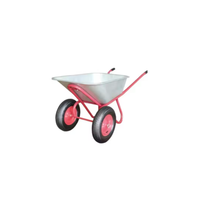 Best Choice Dual-Wheel Home Wheelbarrow Garden Cart Gardening, Construction - pink