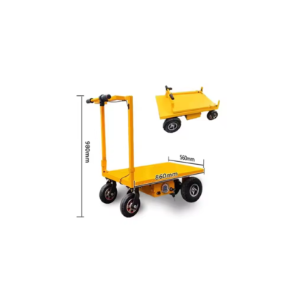 Electric Flatbed Car Construction Site Push Ash Cart  Electric Trolley Battery Power