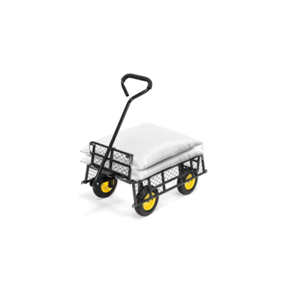 Heavy Duty Mesh Steel Garden Cart with Removable Sides Flatbed Utility Metal Wagon