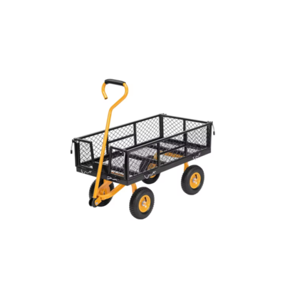 With Removable Sides 4 Wheels Heavy Duty 880 Lbs Capacity Mesh Steel Garden Cart