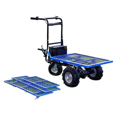 Electric Folding Utility Wagon 3 Wheels Heavy Duty Mesh Steel Electric Garden Cart