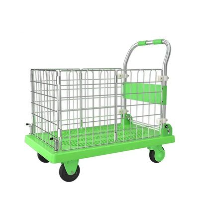 Foldable Push Cart  Warehouse Folding Hand Truck Cage Cart