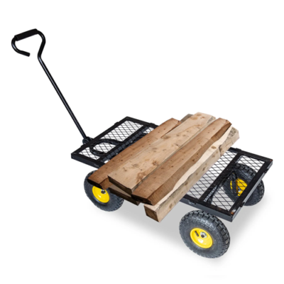 Heavy Duty Garden with Removable Side 4 Wheels Outdoor Garden Mesh Wagon