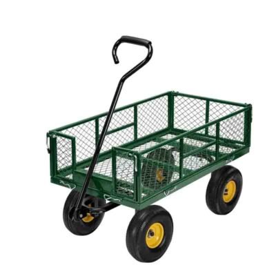 Heavy Duty Garden Wagon With Removable Steel Mesh Sides