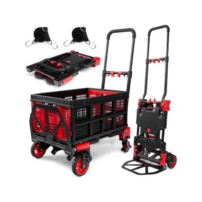 Folding Cart Hand Trolley Trailer Shopping Trolley Portable Flatbed Trolley