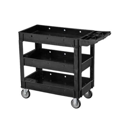 Heavy-Duty Three-Layer Metal Tool Cart For Warehouse Storage