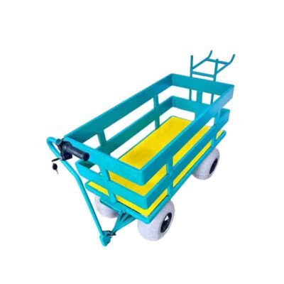 Outdoor Beach Cart 4 Wheels Mesh Platform Cargo Beach Hand Cart